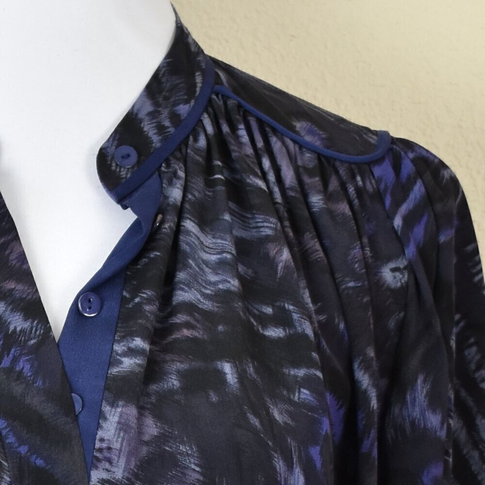 Rebecca Taylor Silk Leopard Animal Print Shirt Dress - 4 - Picture 9 of 10